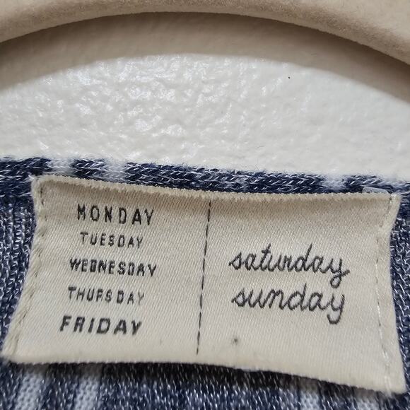 Anthropologie Soft Saturday/Sunday Barlia Blue Striped Boho Kimono w Pockets - Picture 3 of 12